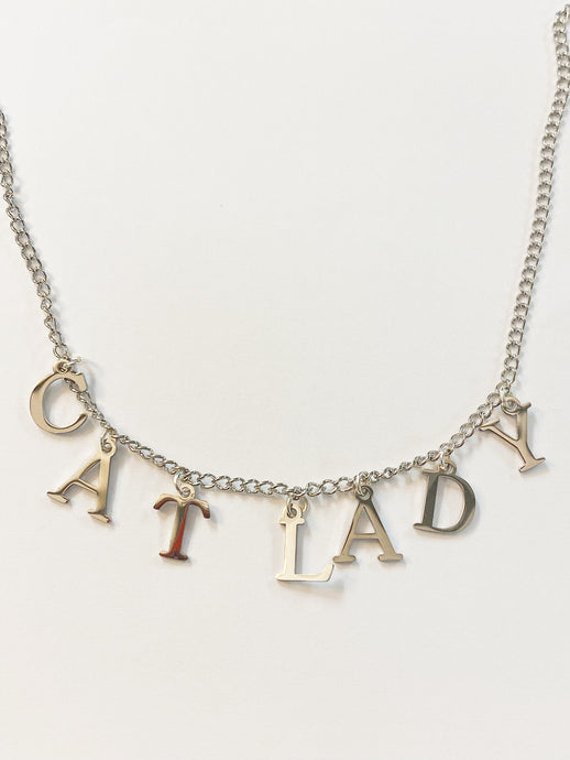 Cat Lady Necklace - Silver