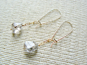 Dainty Herkimer Diamond Boho Dangle Earrings