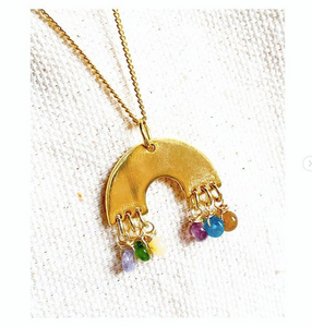 Dainty Rainbow Pendant Necklace