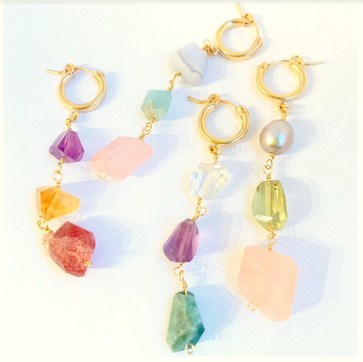 Crystal gem earrings online