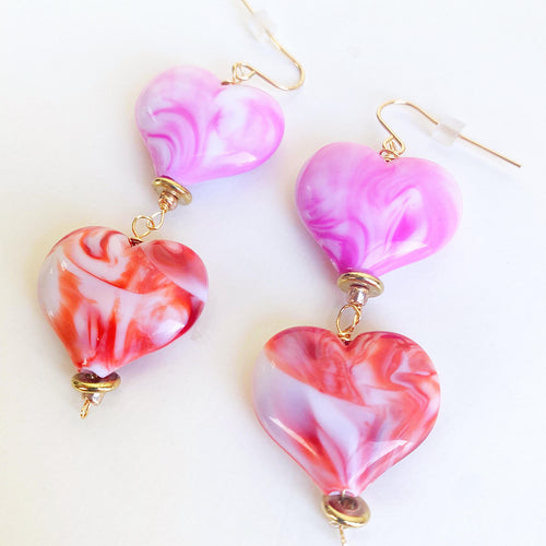 Double Heart Statement Earrings